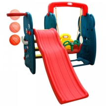 Горка Happy Box Игровая зона Слон с баскетбольным кольцом и качели с музыкальной панелью