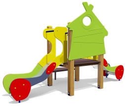 Горка двойная Избушка 08206 для детской площадки, фото 1 Горка двойная Избушка 08206 для детской площадки, фото 1