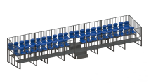 Трибуна сборно-разборная 2-х рядная на 42 места (с подъемом первого ряда) СТ-325