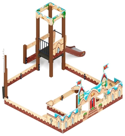 Песочный дворик с горкой Королевство (Замок) - ИО 6.15.01-01 H=750, фото 3