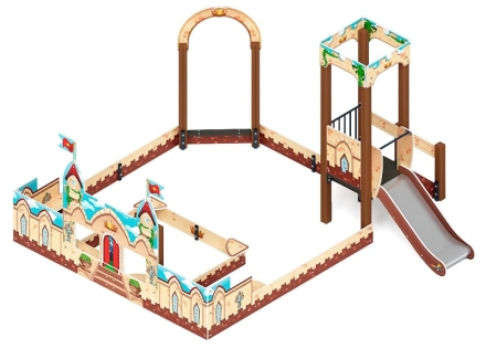 Песочный дворик с горкой Королевство (Замок) - ИО 6.15.01-01 H=750, фото 4