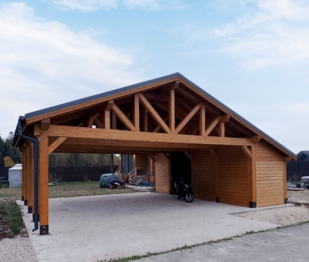 Навес для автомобилей с хозблоком АМЕР Премиум комплектация, фото 1