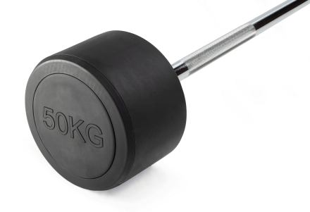 Штанга неразборная обрезиненная 50 кг Прямой гриф, фото 2