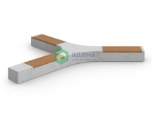 Скамейка бетонная «Бокс» с настилом и спинкой