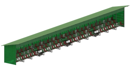 Трибуна сборно-разборная 3-х рядная на 150 мест (с навесом) СТ-326, фото 1