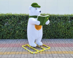 Топиари медведь-контейнер, Книголюб/Силач/Футболист - газон Eco, фото 2