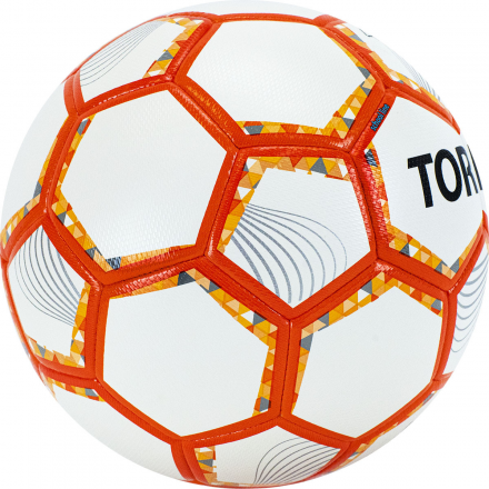 Мяч футб. &quot;TORRES BM 700&quot; арт.F320654, р.4, 32 панели. PU, гибрид. сшив, беж-оранж-сер, фото 2