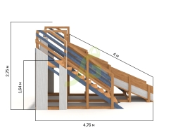 Деревянная зимняя горка "IgraGrad Snow Fox", длина ската 4 м мод.3, фото 2