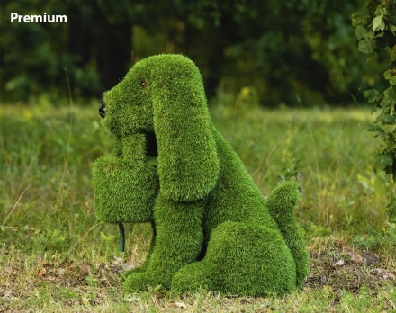 Топиари собака Филька h=80 см, с кашпо - газон Deluxe Green, фото 3