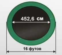 ARLAND Батут премиум 16FT с внутренней страховочной сеткой и лестницей (Dark green)