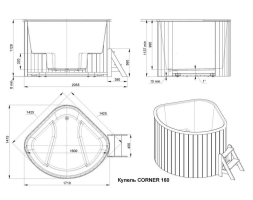 Купель CORNER 160 BIG (термососна), фото 8