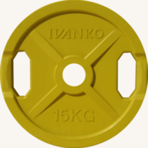 Диск JOHNS цветной 2-х хватовый обрезиненный d51мм, 15кг