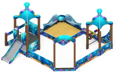 Песочный дворик с горкой Морской - ИО 6.17.01-01 H=750 , фото 1