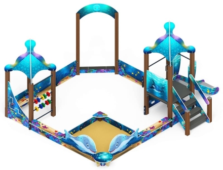 Песочный дворик с горкой Морской - ИО 6.17.01-01 H=750 , фото 4