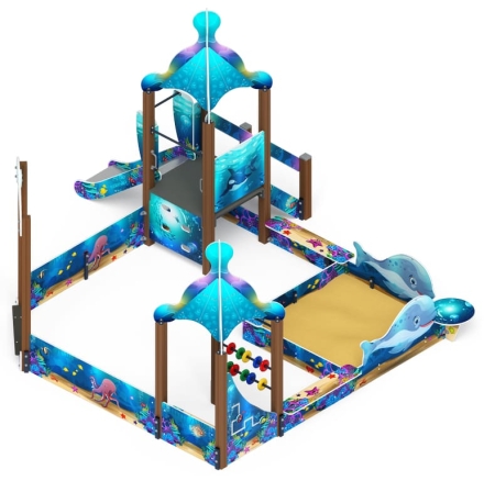 Песочный дворик с горкой Морской - ИО 6.17.01-01 H=750 , фото 3