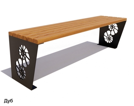 Скамейка уличная Ракушка, Лиственница 0,6 м, фото 1