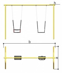 Качели двойные смешанные Romana 108.58.00-02 для детской площадки, фото 2