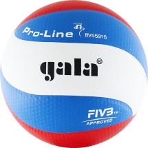 Мяч вол. &quot;GALA Pro-Line 10 FIVB&quot; арт.BV5591S, р. 5,FIVB Appr,синт.к. ПУ Microfiber,клеен,бел-гол-кра