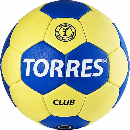 Мяч ганд. &quot;TORRES Club&quot; арт.H30041, р.1, ПУ, 5 подкл. слоев, сине-желтый, фото 1