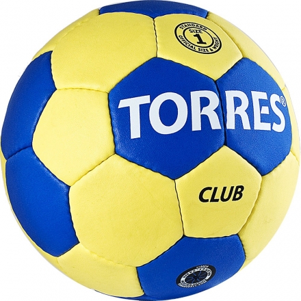 Мяч ганд. &quot;TORRES Club&quot; арт.H30041, р.1, ПУ, 5 подкл. слоев, сине-желтый, фото 2
