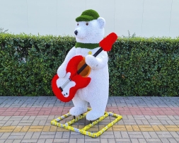 Топиари медведь-контейнер, Музыкант - газон Eco, фото 2