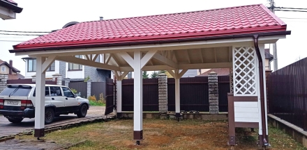 Навес для двух машин с дровником ФИЕСТА Базовая комплектация, фото 2