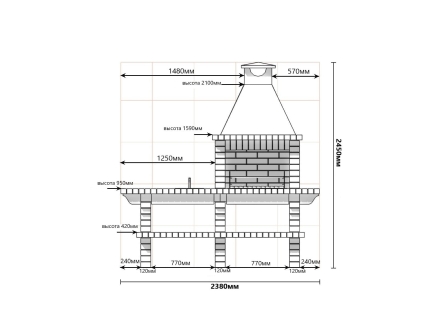 Печь Аристократ 704 Прямоугольный кирпич красный, фото 6