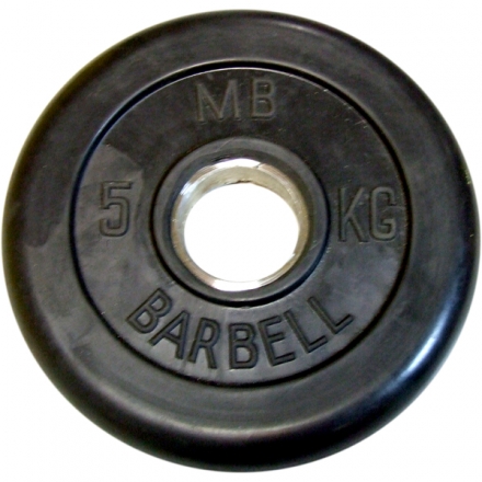 Диск обрезиненный черный MB Barbell d-51mm  5кг, фото 1