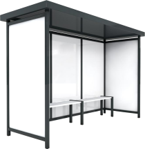 Остановочный павильон №4, 4000х1500х2500 мм, Материал: металл Остановочный павильон №4, 4000х1500х2500 мм, Материал: металл