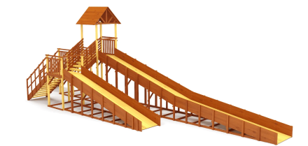 Зимняя горка Савушка Зима 9/4  (Махагон/сосна), фото 1