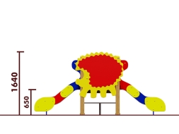 Горка двойная Ёжик 08203.21 для детской площадки, фото 2 Горка двойная Ёжик 08203.21 для детской площадки, фото 2