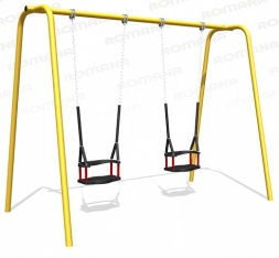 Качели двойные со спинкой Romana 108.58.00-01 для детской площадки, фото 3