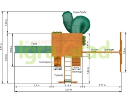 Детская площадка IgraGrad Клубный домик 2 с трубой и рукоходом Luxe, фото 4