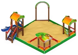 Песочный дворик с горкой Полянка - ИО 6.16.01-01 H=750, фото 4