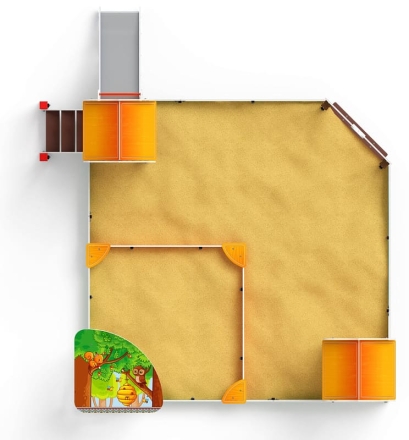 Песочный дворик с горкой Полянка - ИО 6.16.01-01 H=750, фото 5