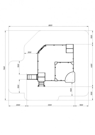 Песочный дворик с горкой Полянка - ИО 6.16.01-01 H=750, фото 6