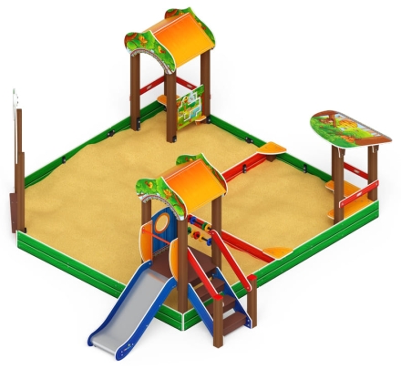 Песочный дворик с горкой Полянка - ИО 6.16.01-01 H=750, фото 2