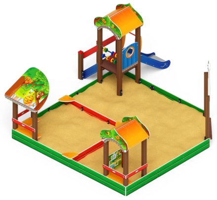 Песочный дворик с горкой Полянка - ИО 6.16.01-01 H=750, фото 3