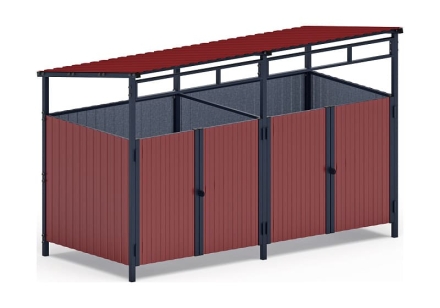 Навес контейнерной площадки для мусора (красный) (2 секции) МФ 55.02.02-04, фото 4