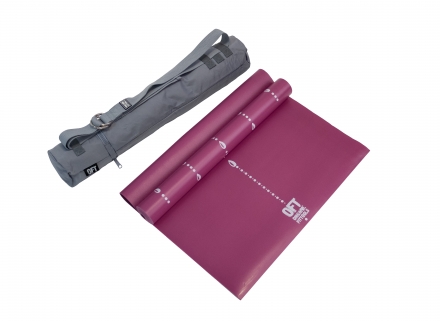 Коврик для йоги 2.5 мм пурпурный в сумке с ремешком, фото 3