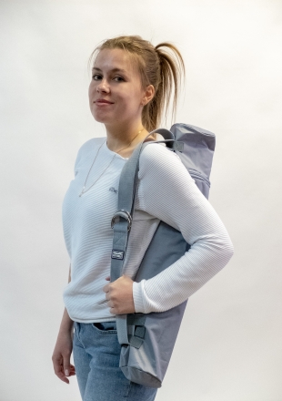 Коврик для йоги 2.5 мм пурпурный в сумке с ремешком, фото 8