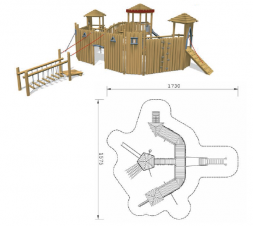 Большой деревянный замок для игр и лазания, фото 2