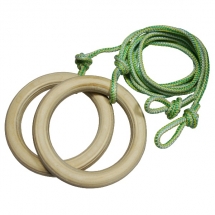 Кольца гимнастические d-180мм толщиной 25мм на шнуровом подвесе, детские Кольца гимнастические d-180мм толщиной 25мм на шнуровом подвесе, детские