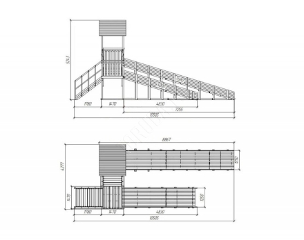 Зимняя горка TORUDA Север wood-7/2 (скат 7,7 м и 5 м), фото 2