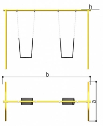 Качели двойные Romana 108.58.00 для детской площадки, фото 5
