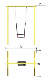 Качели одинарные со спинкой Romana 108.54.00-01 для детской площадки, фото 2