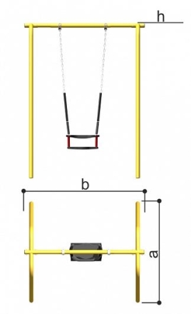 Качели одинарные со спинкой Romana 108.54.00-01 для детской площадки, фото 2