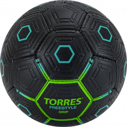 Мяч футб. &quot;TORRES Freestyle Grip&quot; арт.F320765, р.5, 32 панели. PU, ручная сшивка, черно-зеленый, фото 3