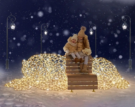 Световая фигура Скамейка «Медведь», фото 1