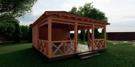 Квадратная беседка ЕЛЬНИК, фото 1